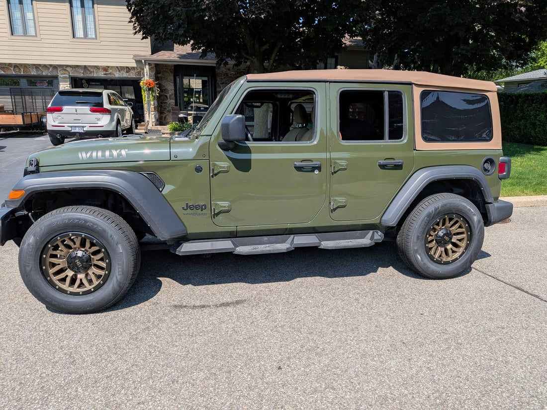 Jeep Wrangler Willys 2017 — Mags Fast HD Menace Noir & Bronze 17" sur Pirelli Scorpion AS3