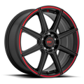 Motegi MR142 CS8 Satin Black w/ Red Stripe 17x7 ET40 5x114.3/5x120 CB74.1