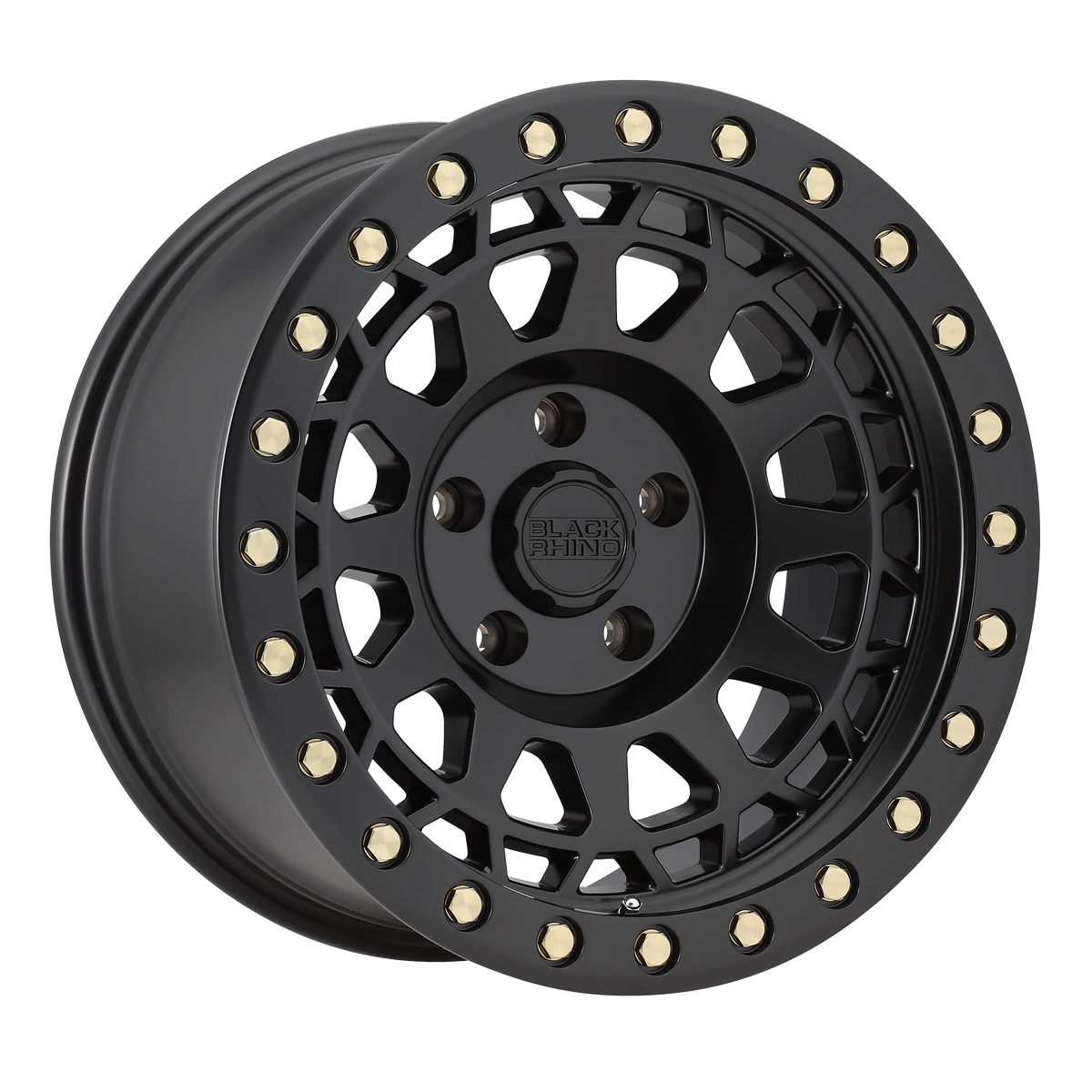Black Rhino Primm Matte Black w/ Brass Bolts 17x9 ET-18 5x114.3 CB71.5