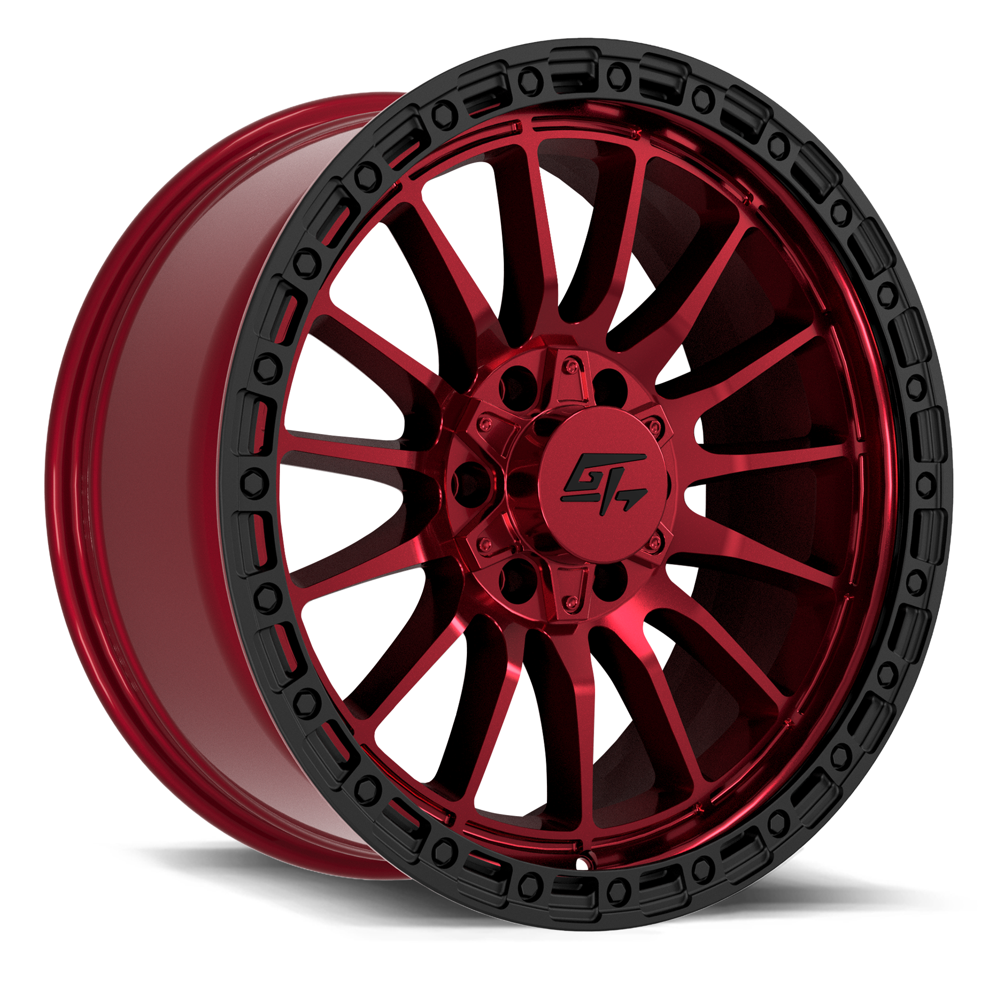 Renegade 17x9 5x127 / 5x139.7 +12 Red Anodized with Black Ring