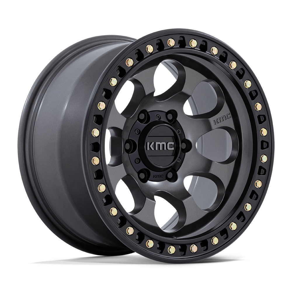 KMC KM550 RIOT SBL  ANTHRACITE WITH SATIN BLACK LIP  18x9     +18      71.5  Con