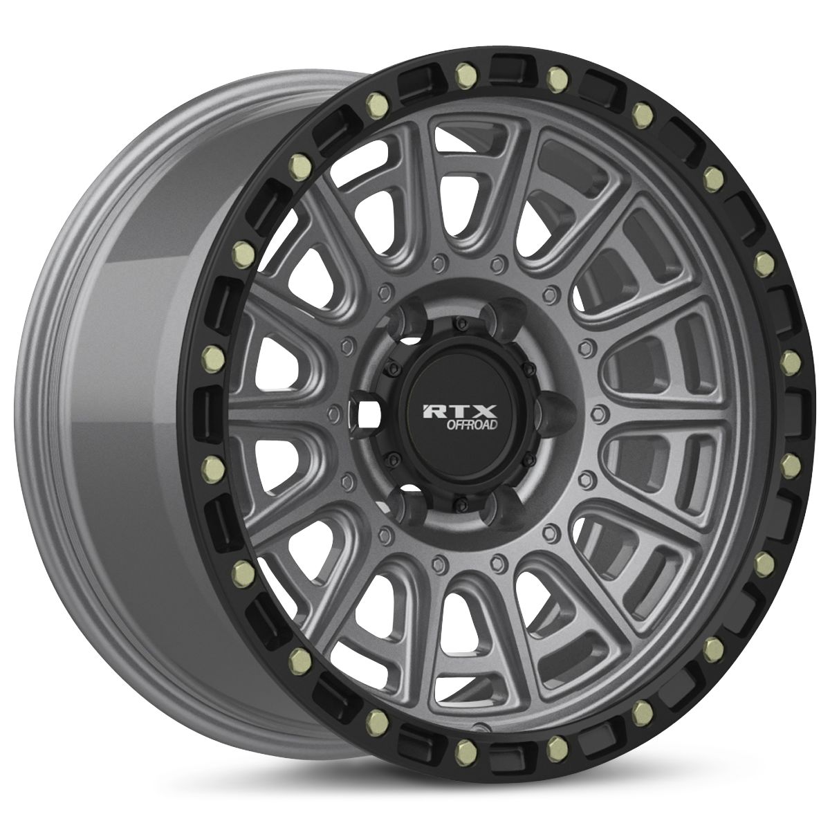 RTX Striker 20x9 6x139.7 offset 10 cb 106.1 Gun Metal Black Lip