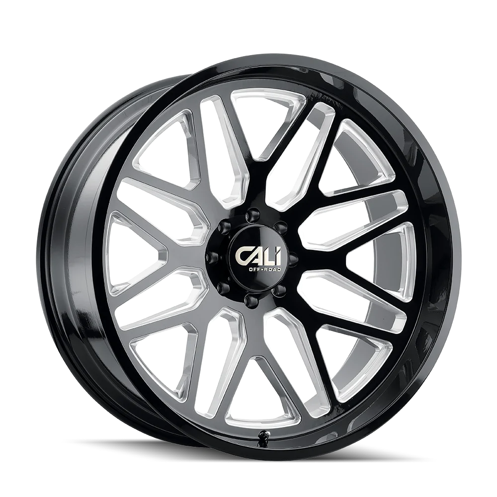 CALI INVADER GLOSS BLACK MILLED  20x12      ET: -51       125.2  Conical    8X16