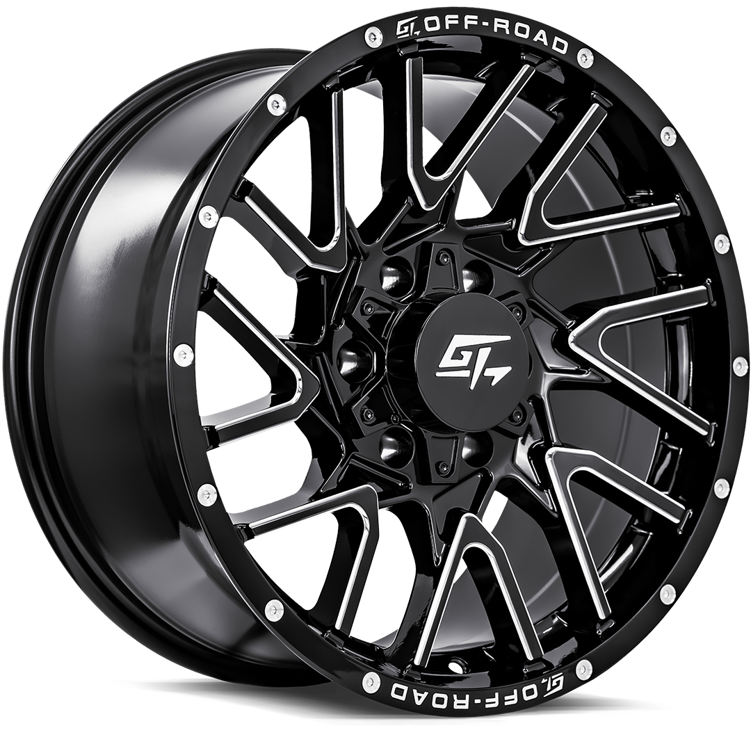 GT OFF-ROAD Aggression 20x10 5x139.7 -18 Gloss Black Milled