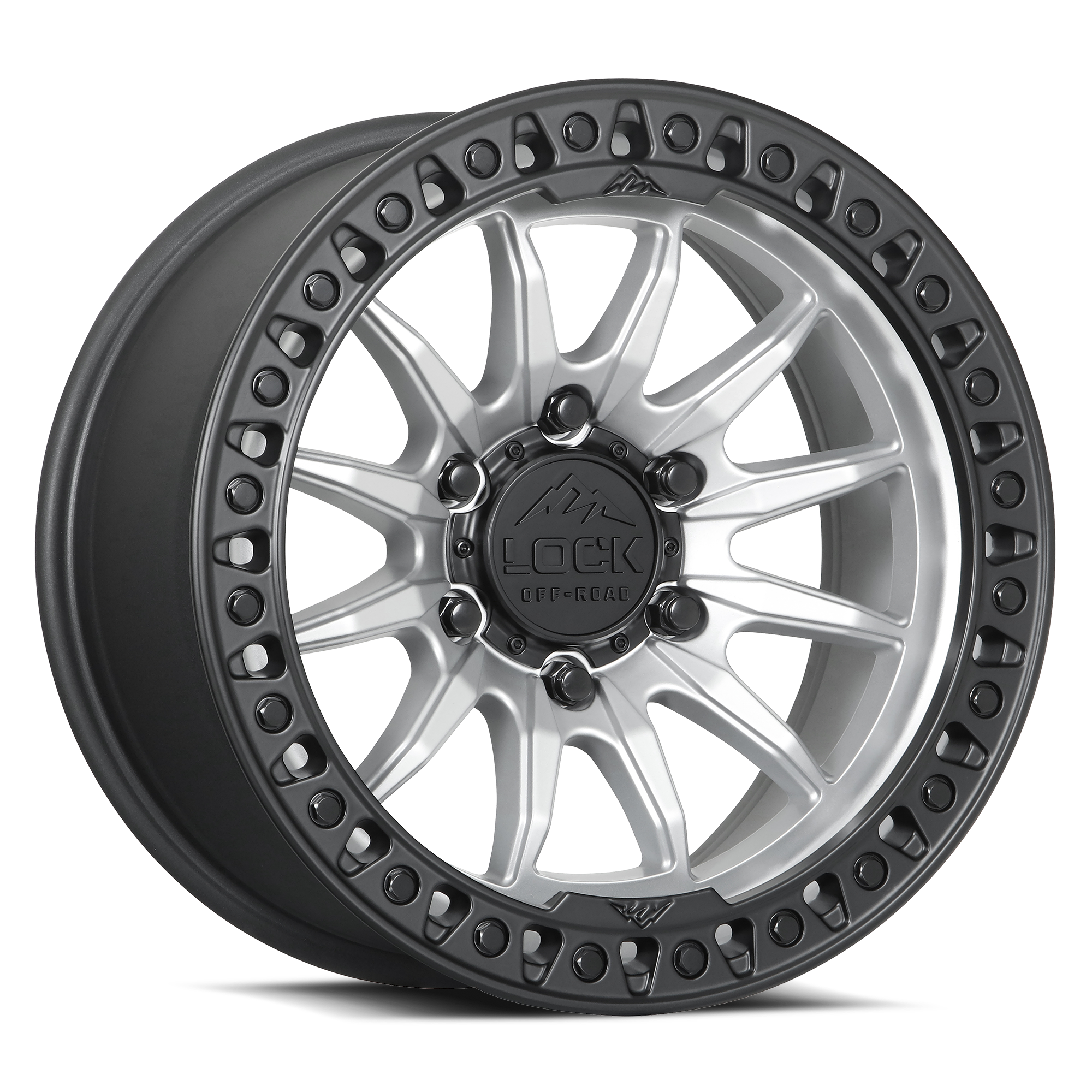 LOCK Trail 17x9 6x139.7 Offset +1 cb 106.2 Silver / Black Matte Lip