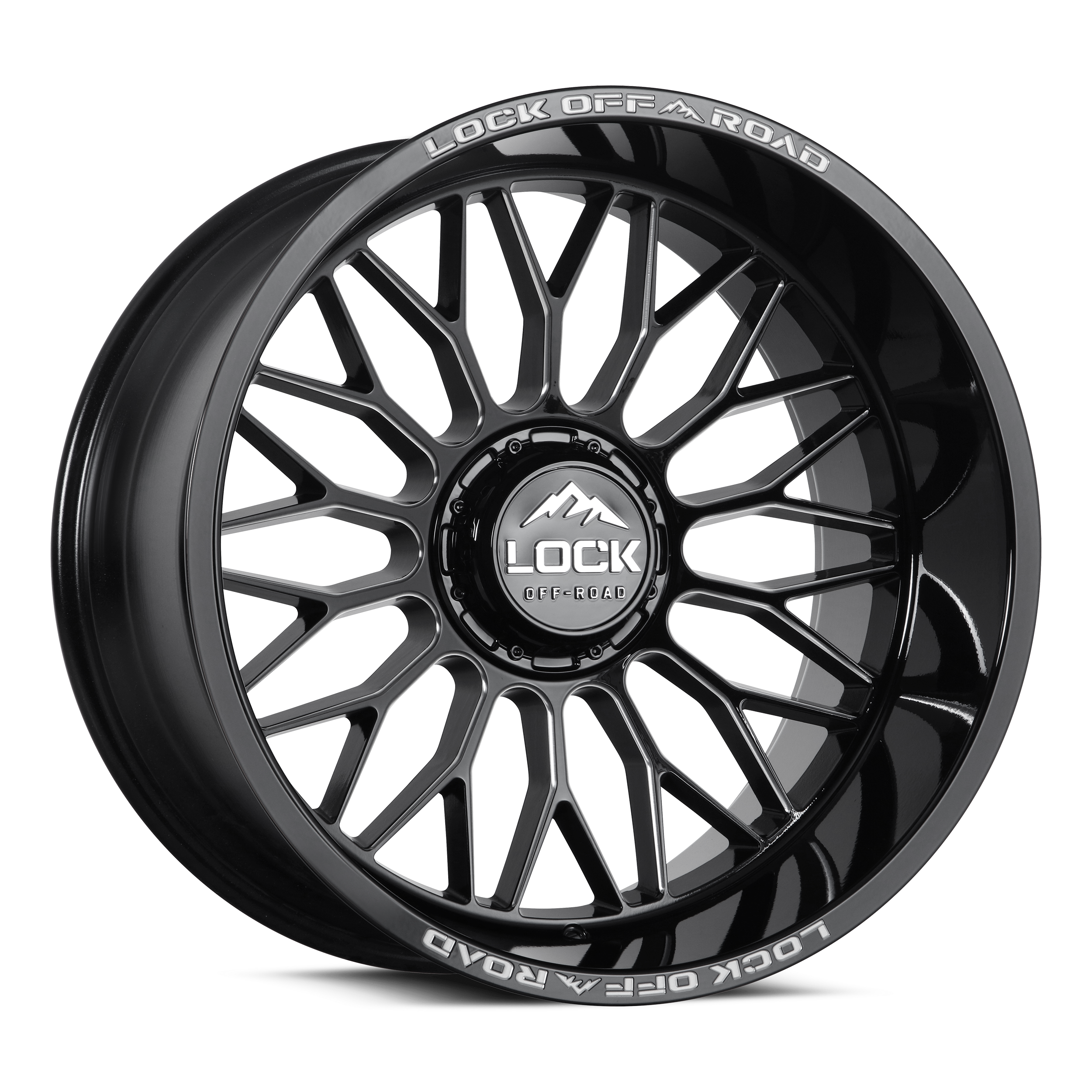 LOCK Xtreme Rampage 20x10 8x165.1 Offset -18 CB 125.2 Gloss Black Machined