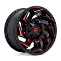 FUEL REACTION  Gloss Black Milled With Red Tint  20x10     -18      106.1  6X135