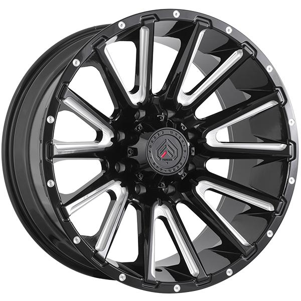 Forged Offroad XR110 Noir lustré - Rebord usiné 20x10.0  8x170  Offset: -19