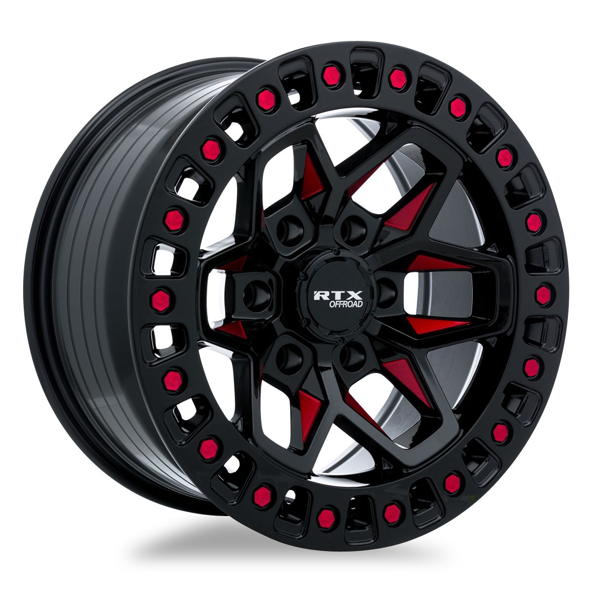 RTX Zion 17x9 6x139.7 offset 0 cb 106.1 Black Milled Red
