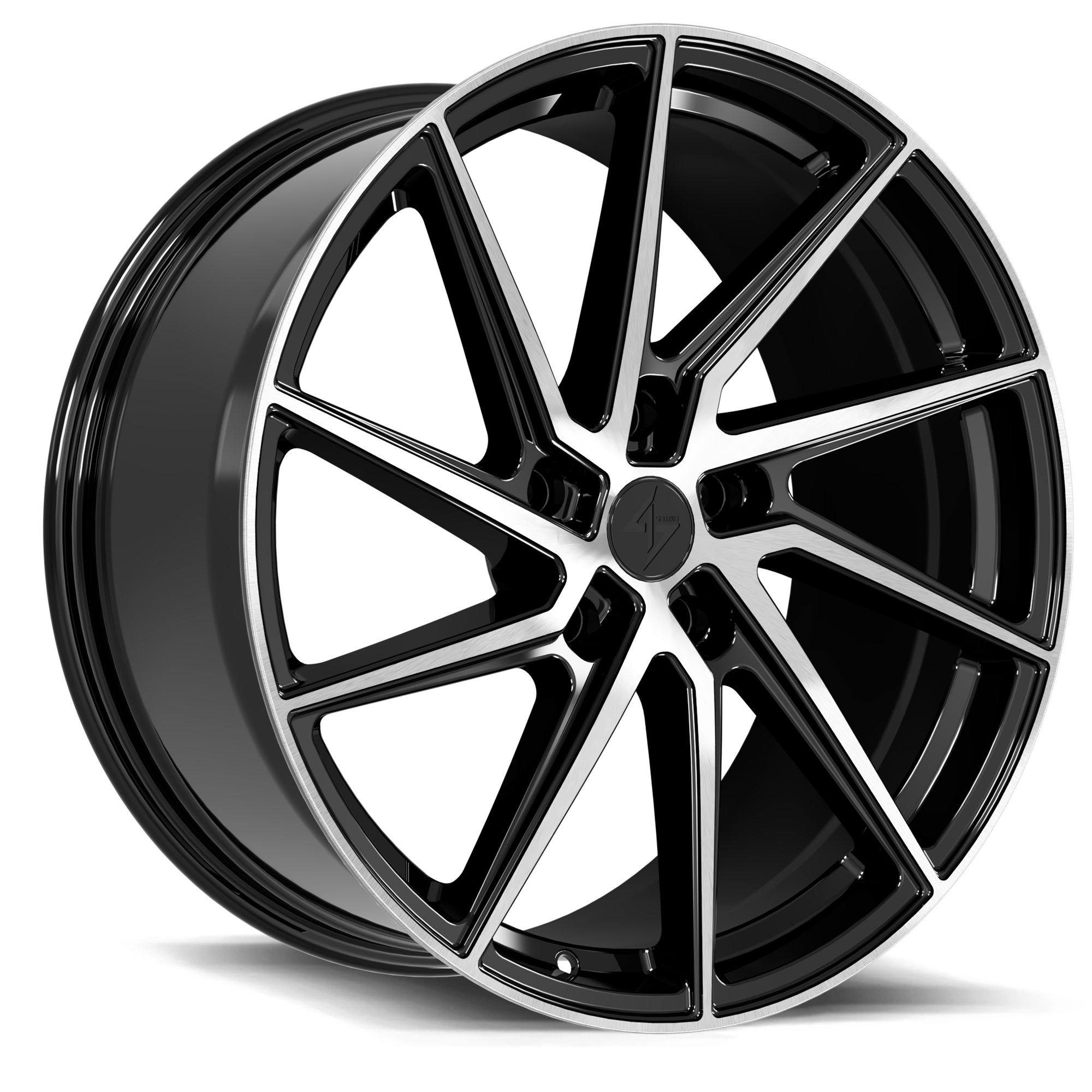 Sentali Apex 20x9 5x112 offset 35 Gloss Black Machined Face
