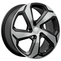 REPLICA 343 Noir lustré - Façade machinée 17x7.0  5x114.3  Offset: 35  Hub: 60.1