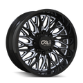 CALI CRUSHER GLOSS BLACK MILLED  22x10      ET: -19       125.2  Conical    8X17