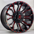 HAVOC 20X10 5X127/5X139.7 ET:+0 GLOSS BLACK RED MILLED CB:78.1