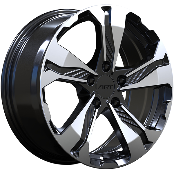 REPLICA 298 Noir lustré - Façade machinée 17x7.5  5x114.3  Offset: 45  Hub: 64.1