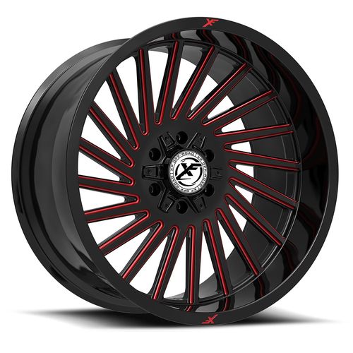 XF OFFROAD XF-239GBMRED 22x12 6x135/6x139.7 -44 Gloss Black Milled Red