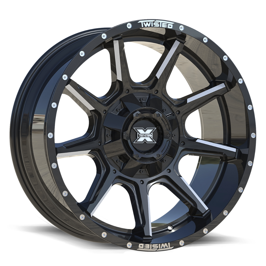 TW2 22x12 5x127/5x139.7 -44 Gloss Black Milled