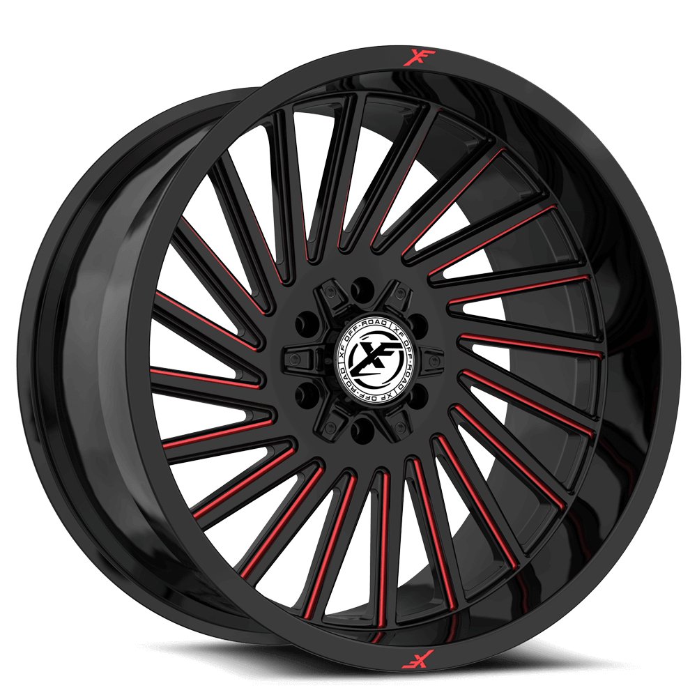 XF OFFROAD XF-239 20x10 6x135/6x139.7 -12 Gloss Black Milled Red