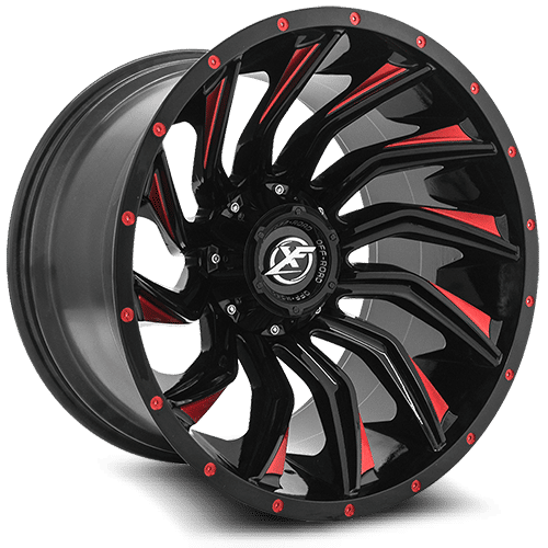 XF OFFROAD XF-224 20x10 8x180/8x165.1 -12 Gloss Black Red