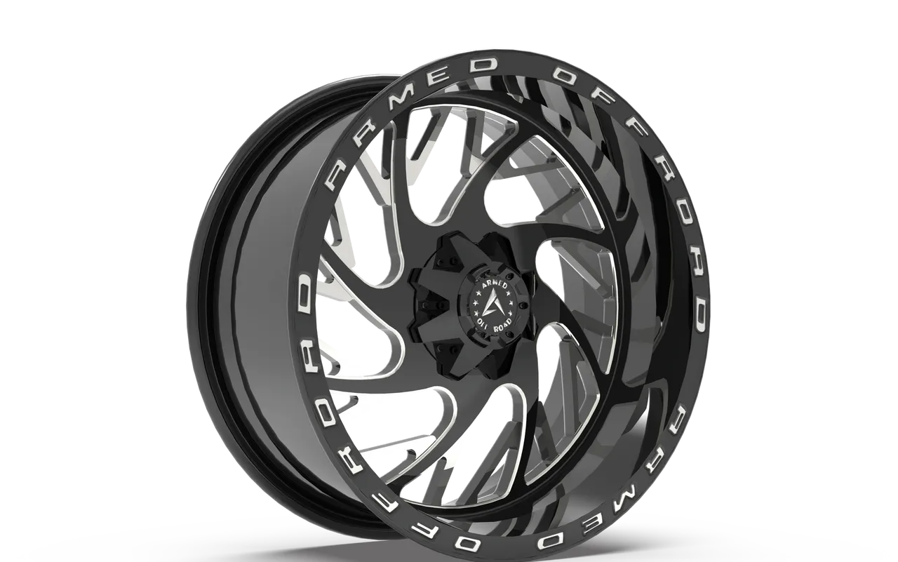ARMED WHEELS CARNAGE LP36 20X10 6X135/6X139.7 ET:-24 GLOSS BLACK MILLED W/ ARMED