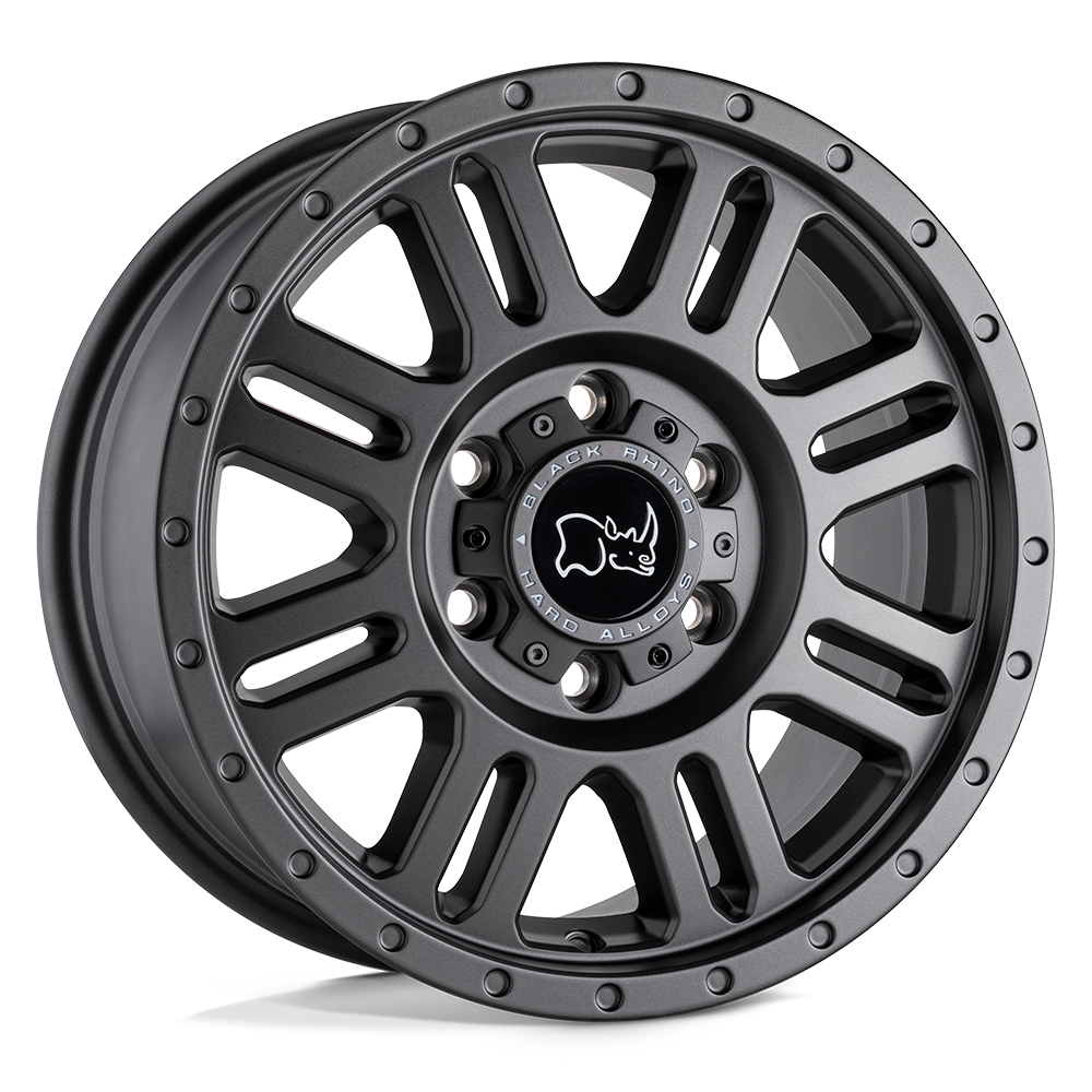 BLACK RHINO YELLOWSTONE  MATTE GUNMETAL  17x8     +45      84,1  Conical     6X1