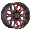 INFANTRY 20X10 6X135/6X139.7 ET:24 GLOSS BLACK RED MILLED CB:108.1