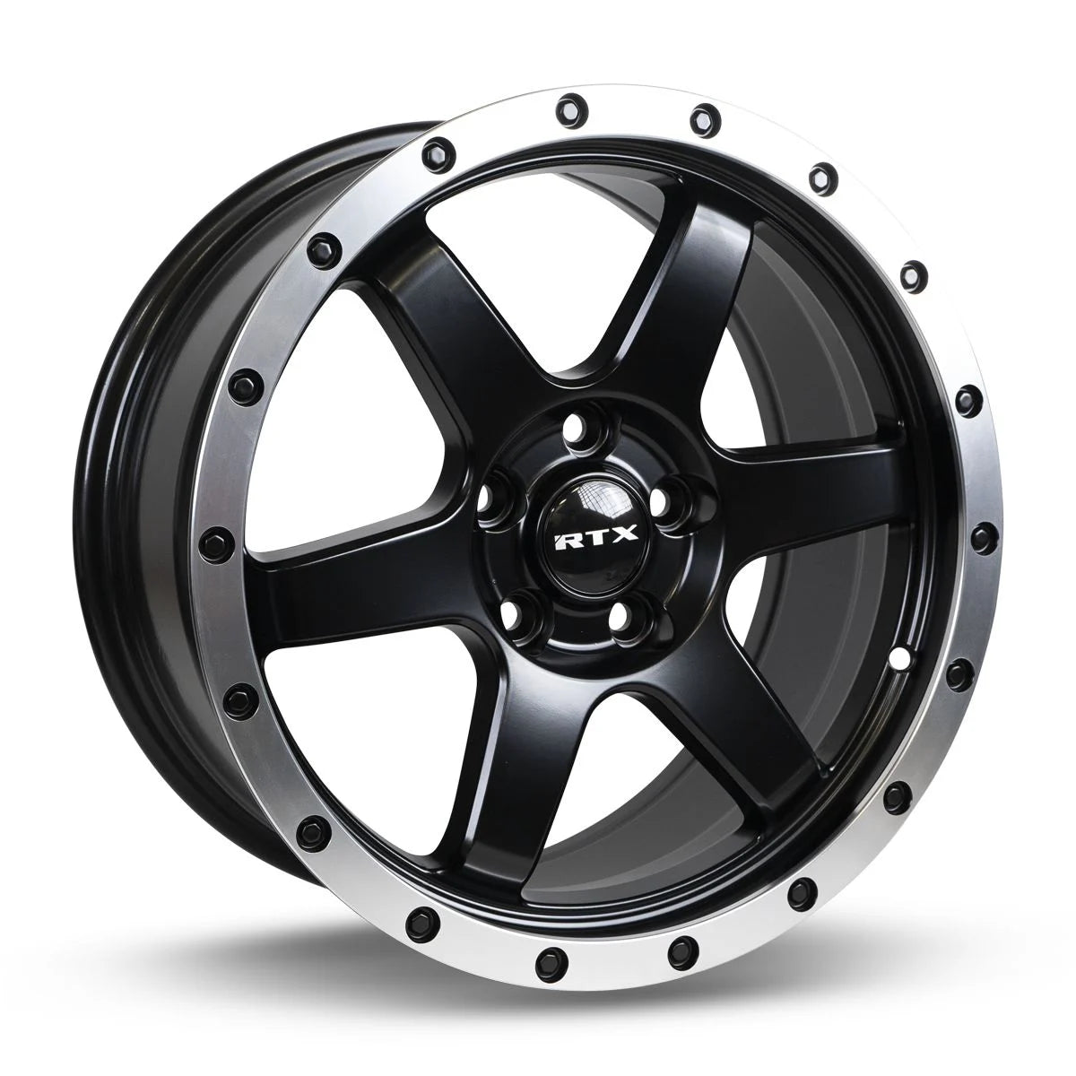 RTX Dakar 17x8 5x114.3 offset 35 cb 73.1 Satin Black & Machined Lip