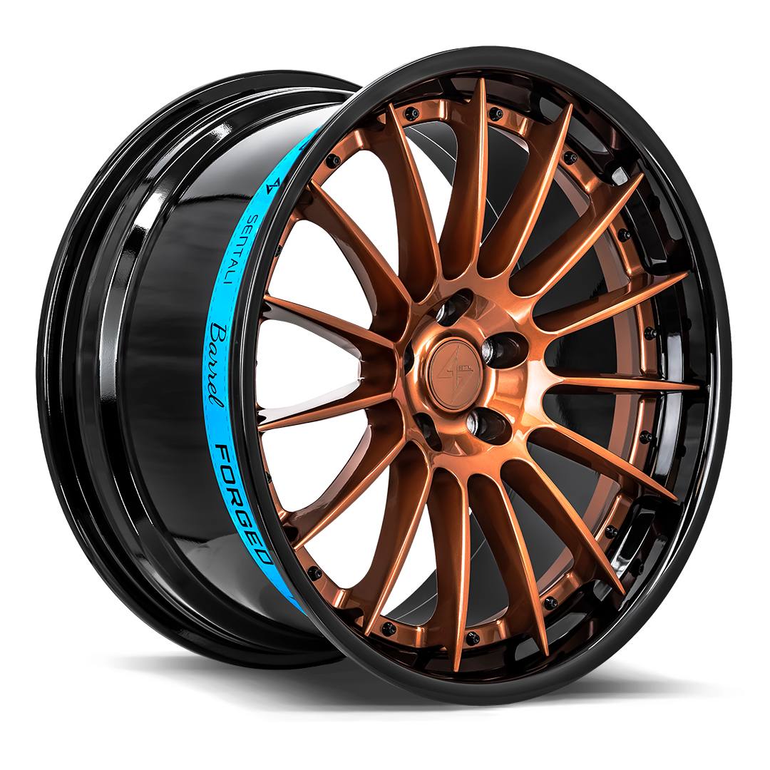 Sentali Barrel Forged SB2 19x9.5 5x114.3 +38 Gloss Black Lip / Gloss Bronze Cent