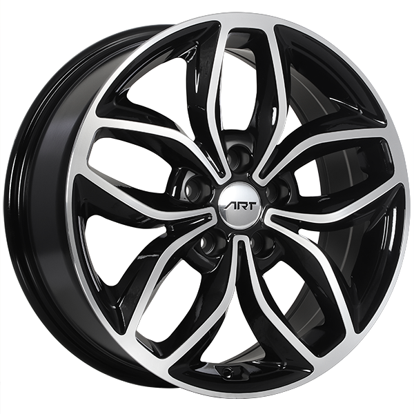 REPLICA 143 Noir lustré - Façade machinée 17x7.0  5x114.3  Offset: 45  Hub: 67.1