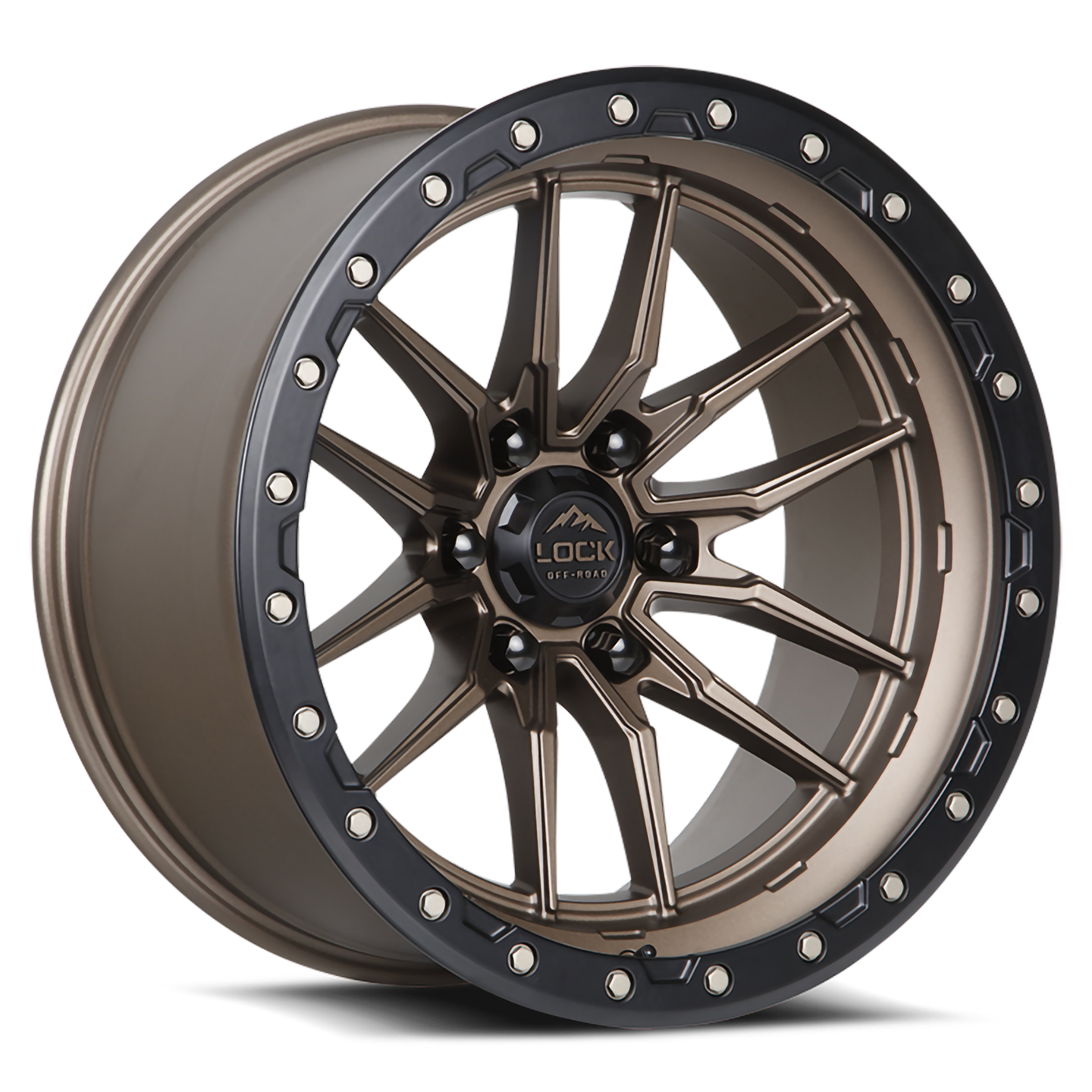 LOCK Krawler 20x10 6x139.7 -18mm Matte Bronze W/ Matte Black Ring