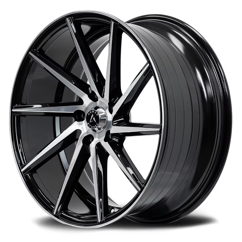 Armed Street .38 CAL 17x7.5 5x112  & 5x114.3 38 GLOSS BLACK MACHINED FACE