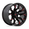 FUEL FLAME  GLOSS BLACK MILLED WITH CANDY RED  20x10     -18      87.1  Conical