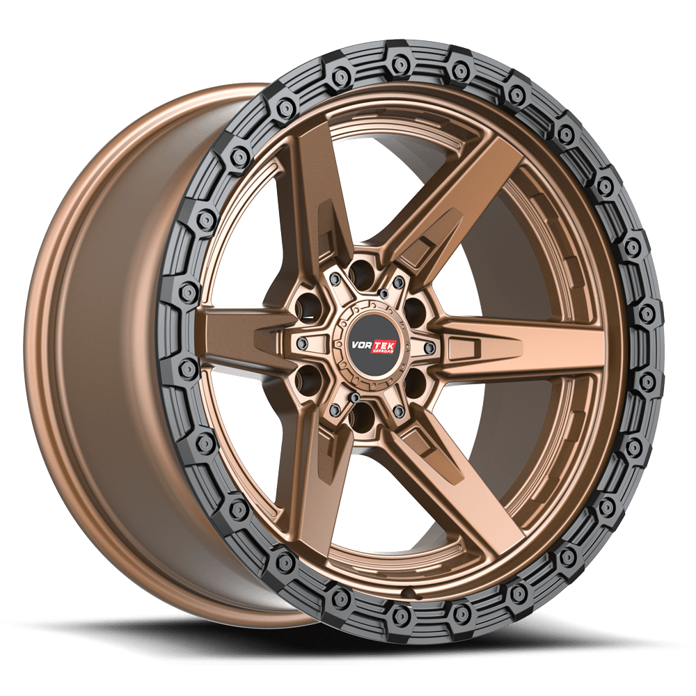 Vortek VRT-602 18x9 6x135 / 6x139.7 offset -12 Matte Bronze With Black Bead Ring