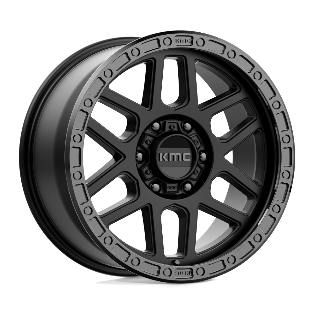 KMC MESA  Satin Black With Gloss Black Lip  17x8.5     +0      106.25  Conical