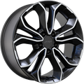 REPLICA 301 Noir lustré - Façade machinée 18x7.5  5x120  Offset: 45  Hub: 64.1