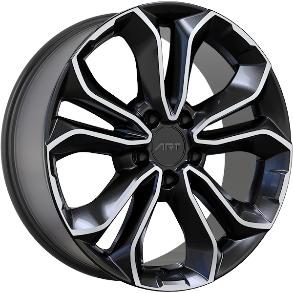 REPLICA 301 Noir lustré - Façade machinée 18x7.5  5x120  Offset: 45  Hub: 64.1
