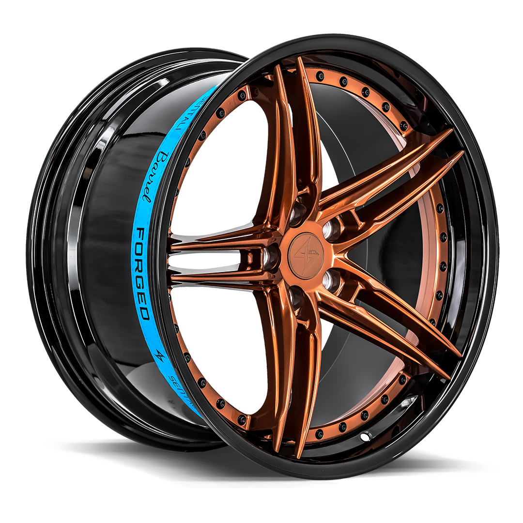 Sentali Barrel Forged SB3 19x9.5 5x112 +25 Gloss Black Lip / Gloss Bronze Centre