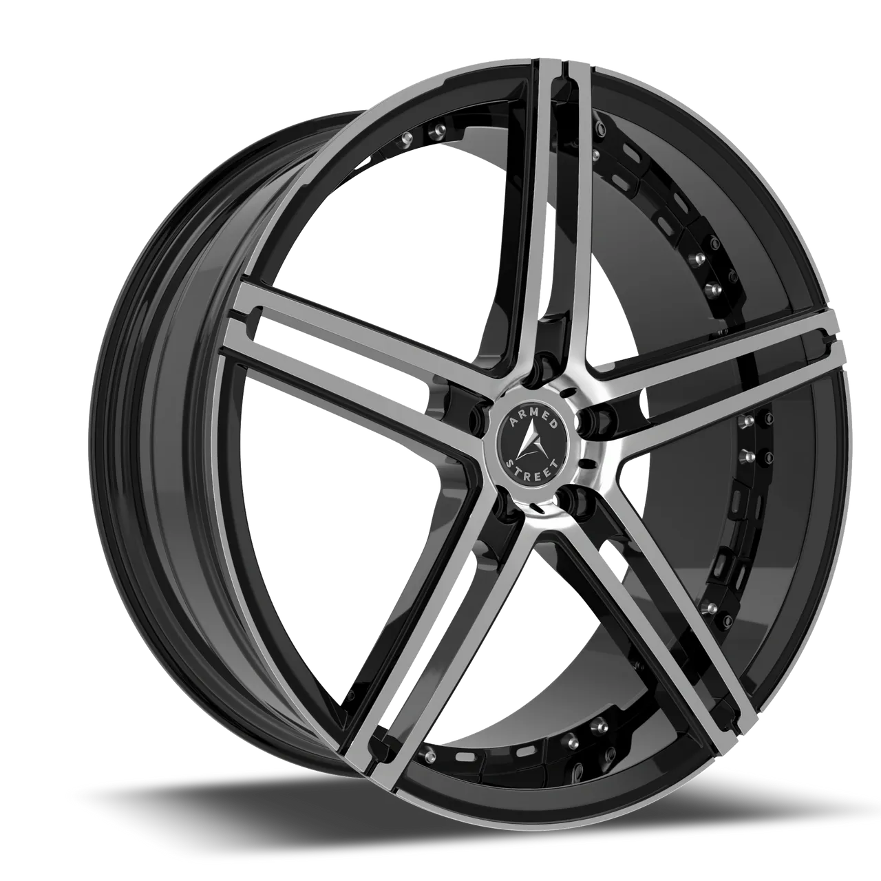 Armed Street STEALTH 74.1 19x8.5 5x112|5x114.3 35 GLOSS BLACK MACHINED FACE