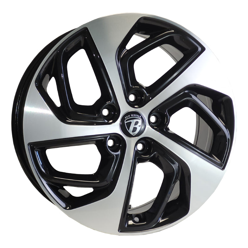 Bad Boy Wheels BBW5312 17x7 5x114.3 offset 45 Black & Machined Face