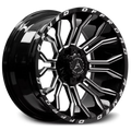 Armed Offroad HAVOC 24x12 8x165.1 8x180 -44 GLOSS BLACK MILLED