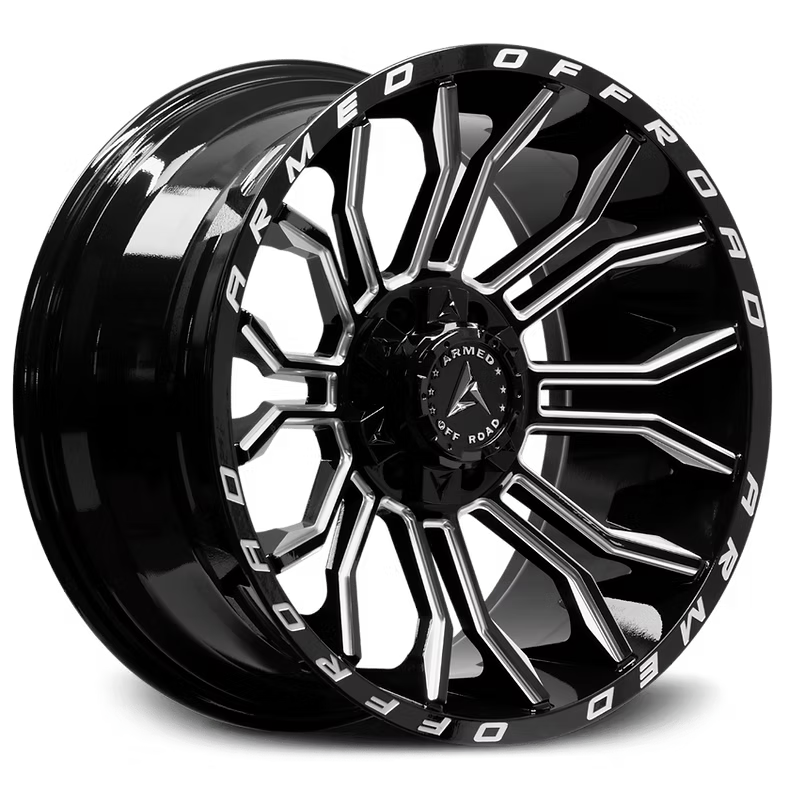 Armed Offroad HAVOC 24x12 8x165.1 8x180 -44 GLOSS BLACK MILLED