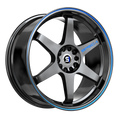 Spec-1 Racing SPT-33 17x8.0 5x108 5x114.3 +38 Gloss Black / Blue Line