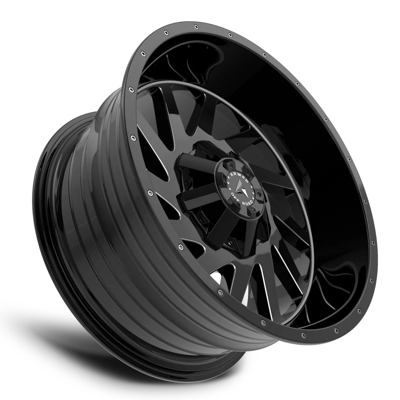 AGGRESSOR 20X10 5X139.7/5X150 ET:-24 GLOSS BLACK MILLED CB:110.1