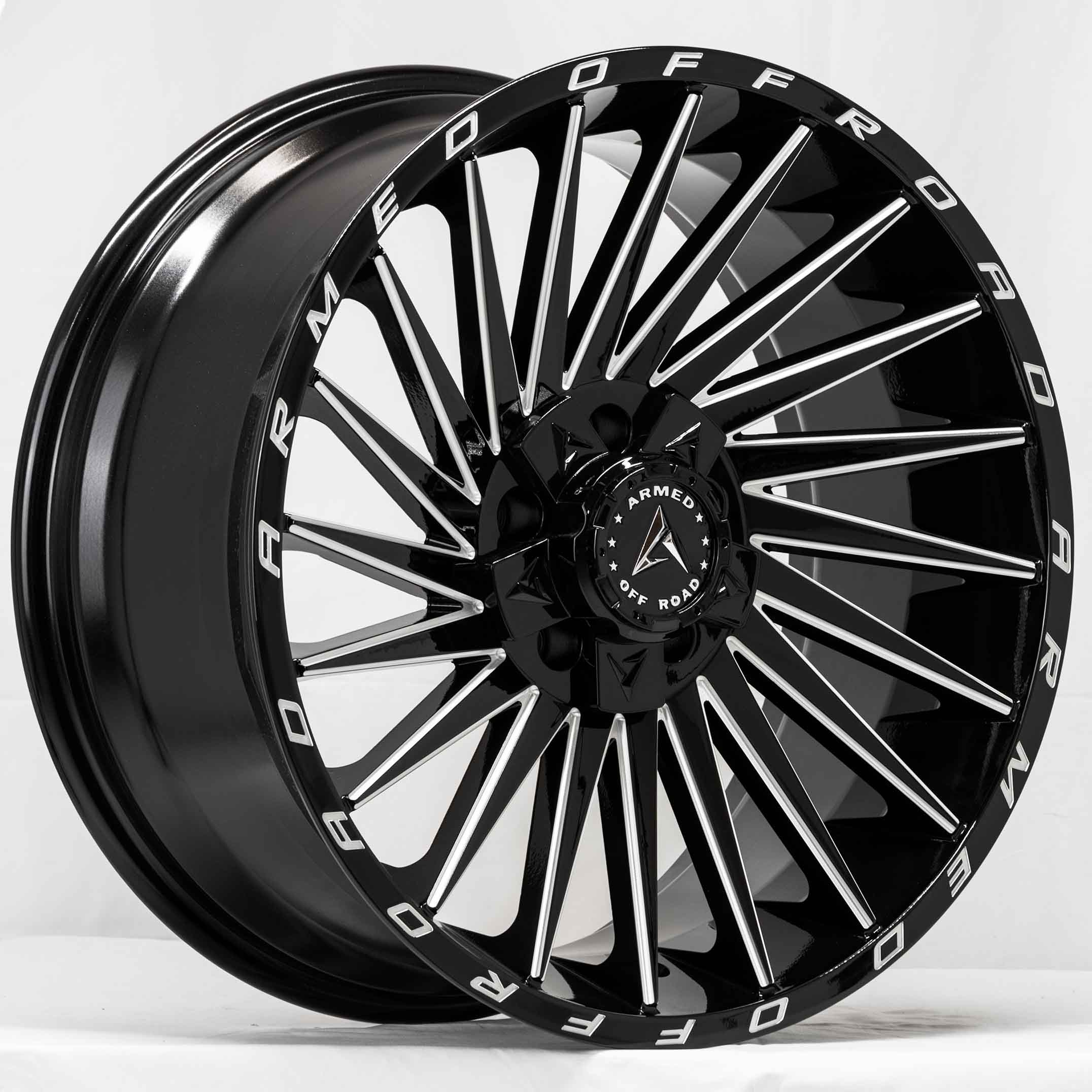 Armed Offroad MILITIA 20x9 5x127 5x139.7 12 GLOSS BLACK MILLED