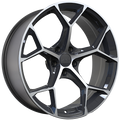 REPLICA 318 Noir lustré - Façade machinée 19x8.5  5x112  Offset: 35  Hub: 66.5