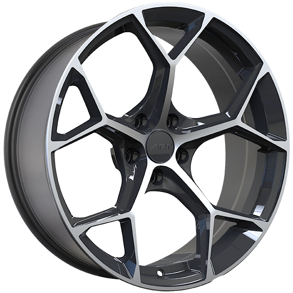 REPLICA 318 Noir lustré - Façade machinée 20x9.0  5x112  Offset: 25  Hub: 66.5
