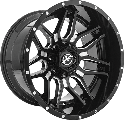 XF OFFROAD XF-222 22x12 8x165.1/8x170 -44 Gloss Black Milled
