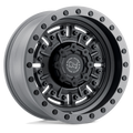 BLACK RHINO ABRAMS  TEXTURED MATTE GUNMETAL  17x9.5     -18      71,5  Conical