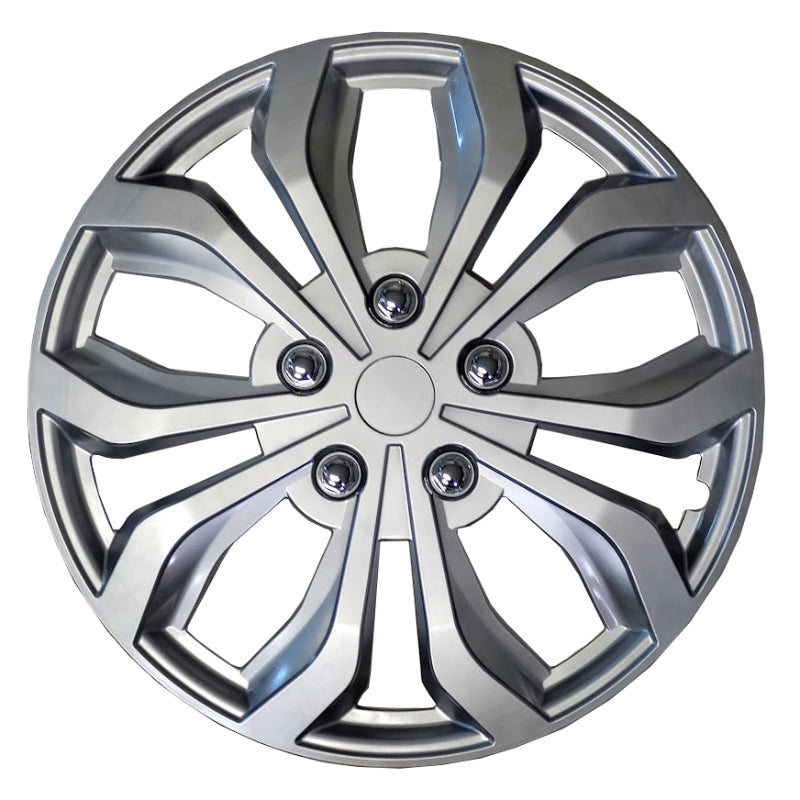 Ensemble de 4 enjoliveurs 16" argent JH138