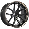VANQUISH Noir satin - Rebord inox noir 20x10.5  5x114.3  Offset: 45  Hub: 73.1