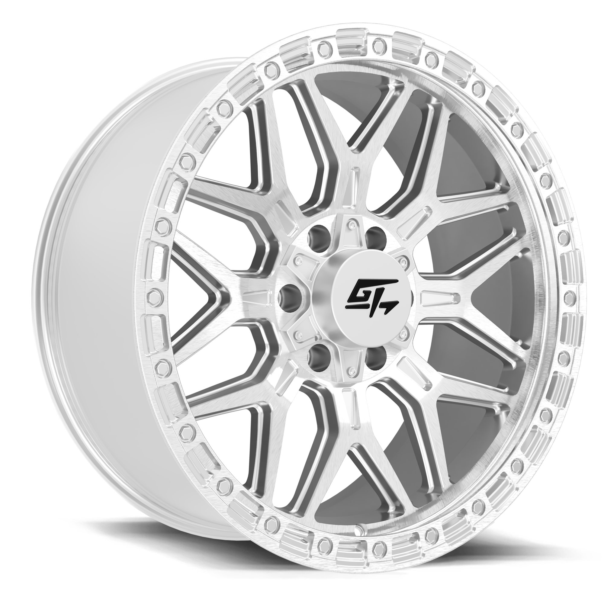 Revolt 17x9 5x127 / 5x139.7 -12 Hyper Silver Machined Face